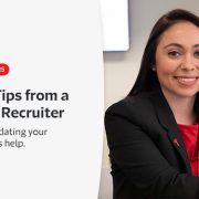 Photo of Brianna Sacerdote, Claim Recruiter, Travelers. Text - Travelers Careers, Resume Tips from a Travelers Recruiter - Creating or updating your resume? Let us help