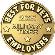 Best for Vets Employers 2025 – Military Times gold badge